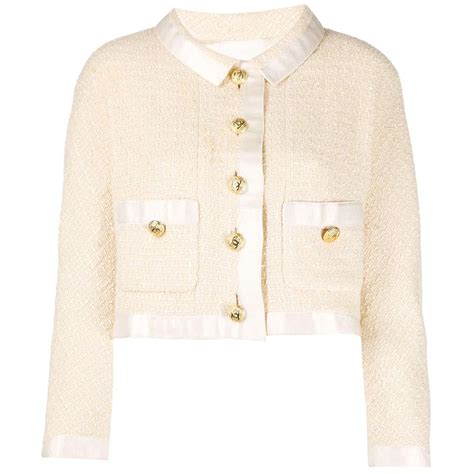 chanel style jacket cream|best chanel style cropped jacket.